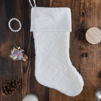 Luxe Faux Fur Plaid Christmas Stocking with Velvet Cuff